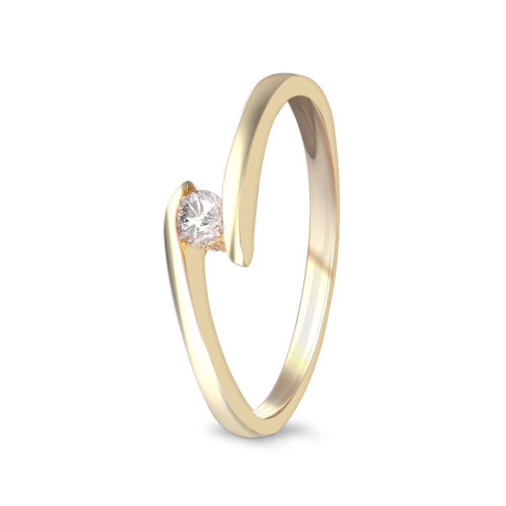 Anillo de compromiso solitario con diamante 0.09 ct