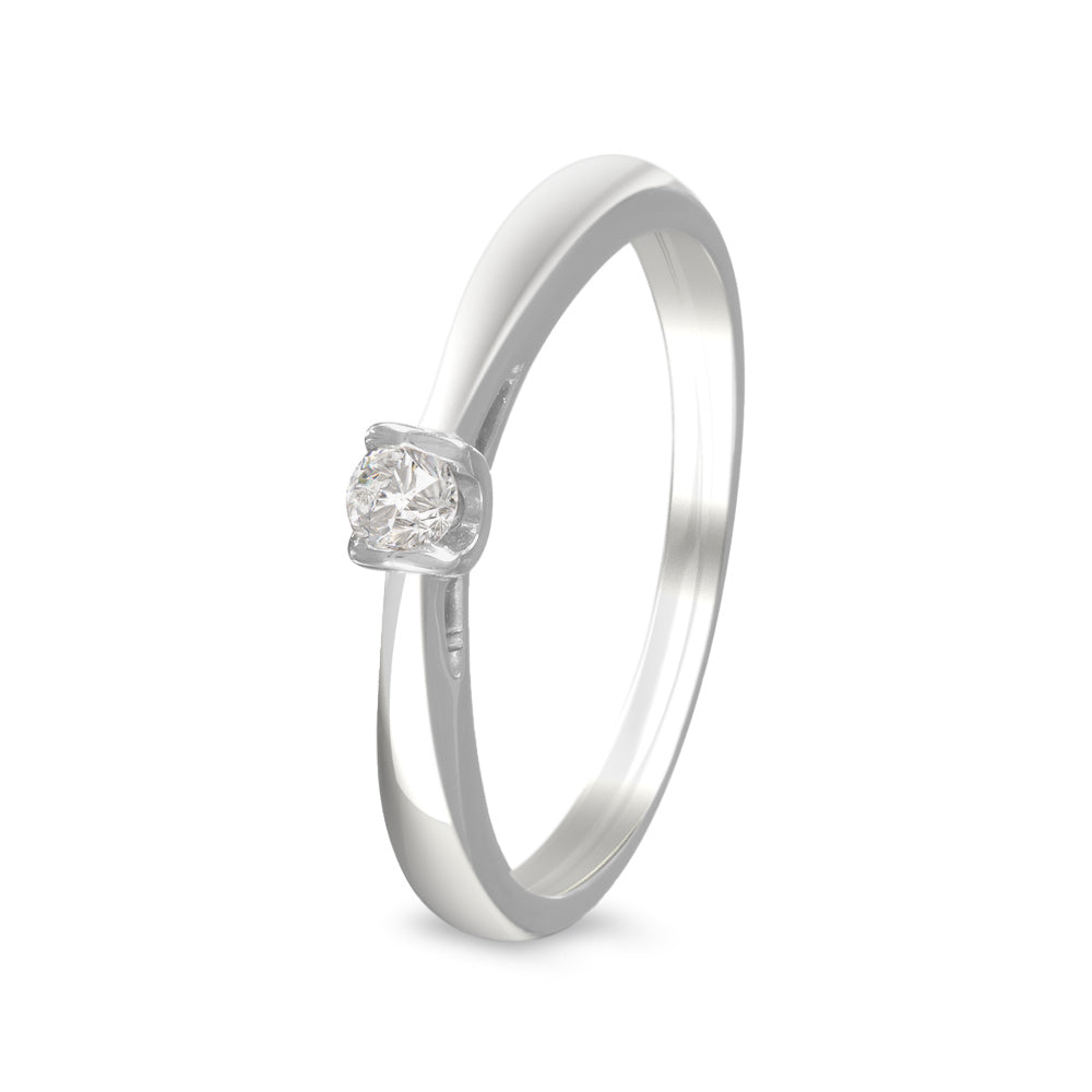 Anillo de compromiso solitario con diamante 0.10 ct