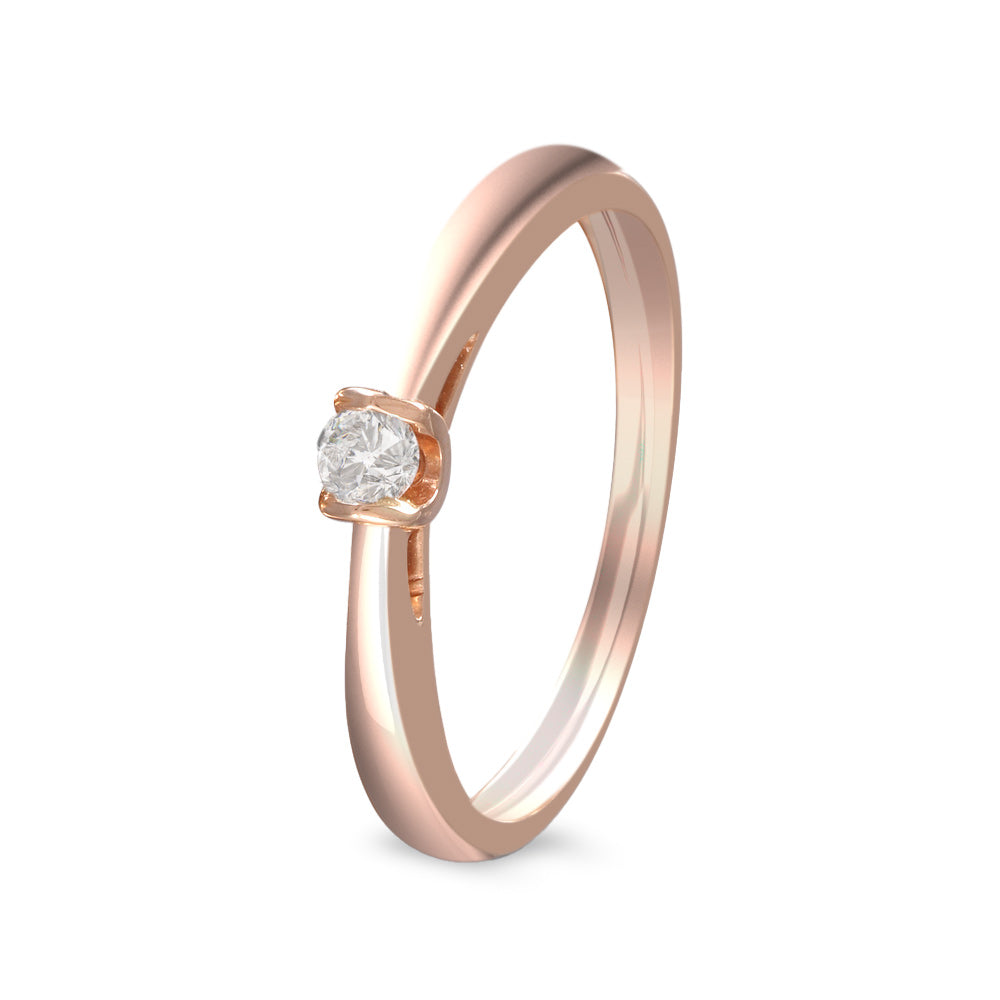 Anillo de compromiso solitario con diamante 0.10 ct