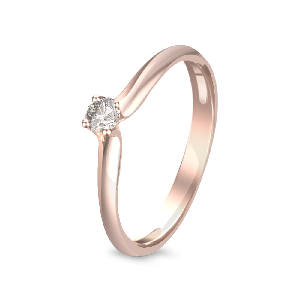 Anillo de compromiso solitario con diamante 0.15 ct