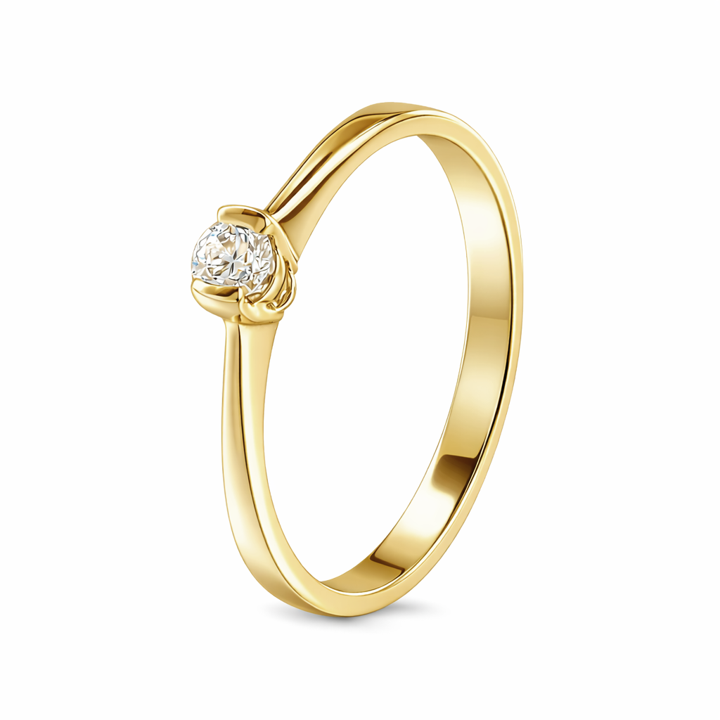 Anillo de compromiso solitario con diamante 0.20 ct