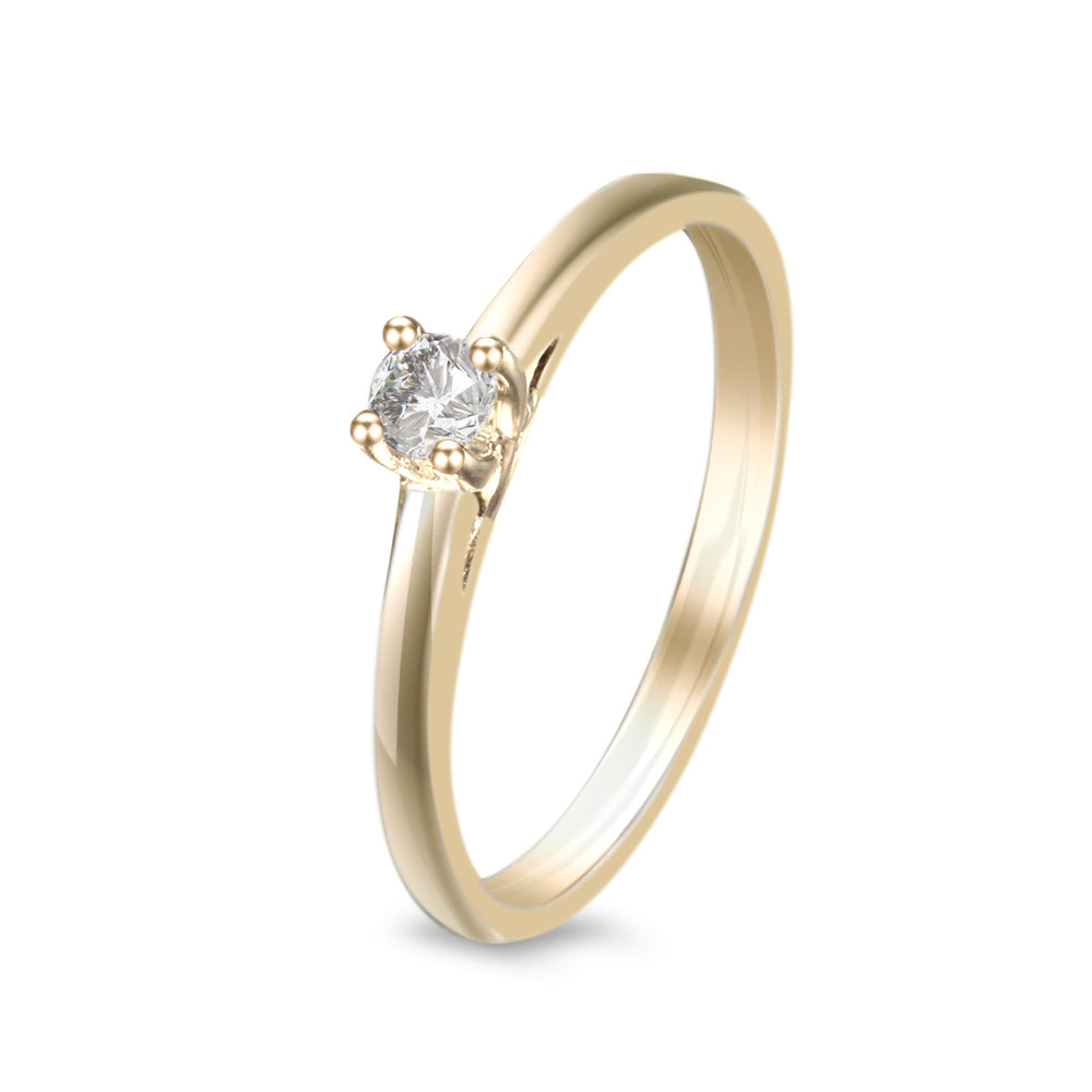 Anillo de compromiso solitario con diamante 0.12 ct