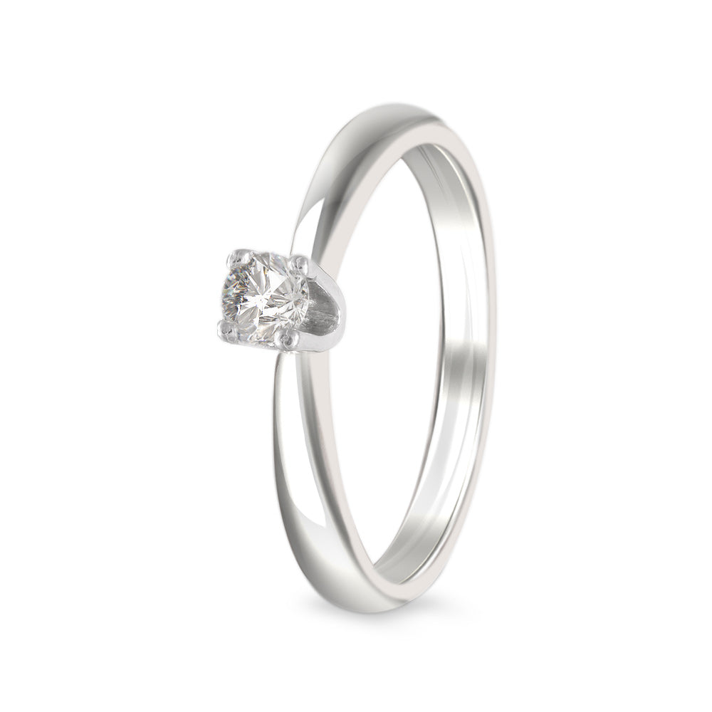 Anillo de compromiso solitario con diamante 0.20 ct