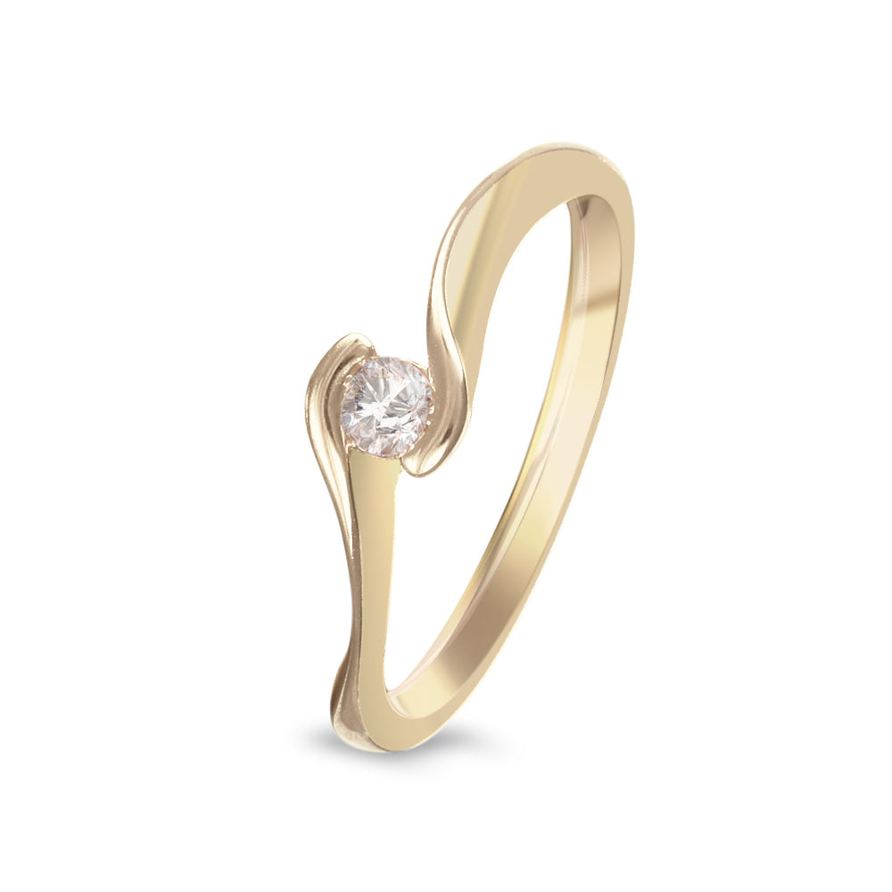 Anillo de compromiso solitario con diamante 0.10 ct