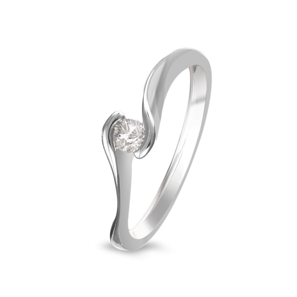 Anillo de compromiso solitario con diamante 0.10 ct