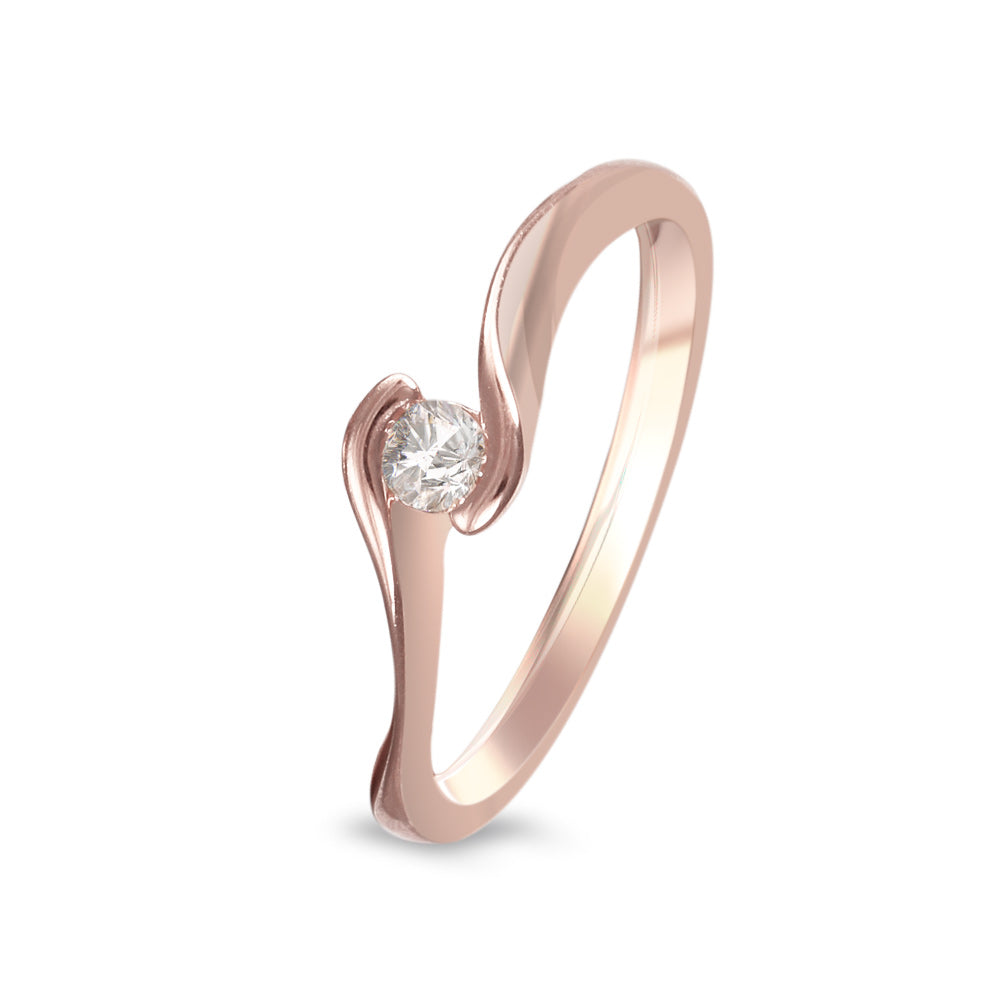 Anillo de compromiso solitario con diamante 0.10 ct