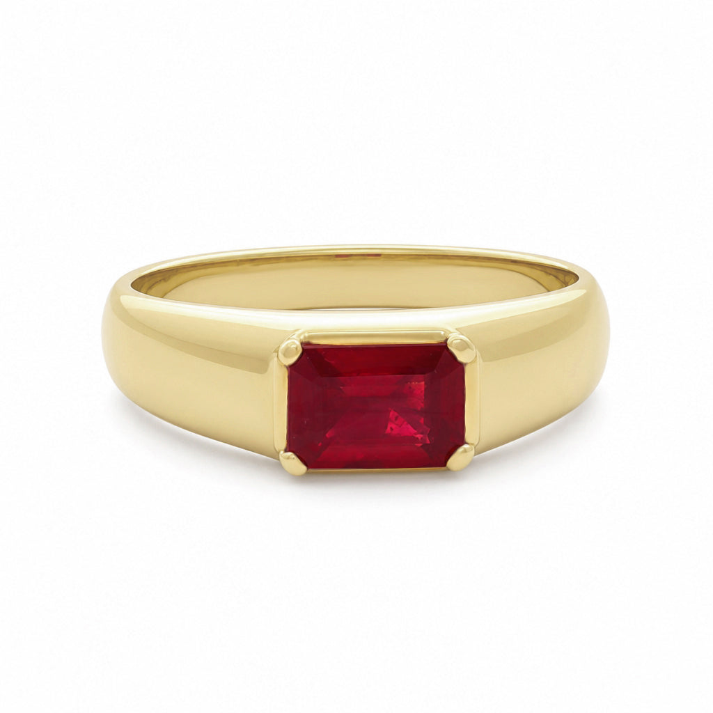 Anillo para hombre en oro amarillo con 14k
