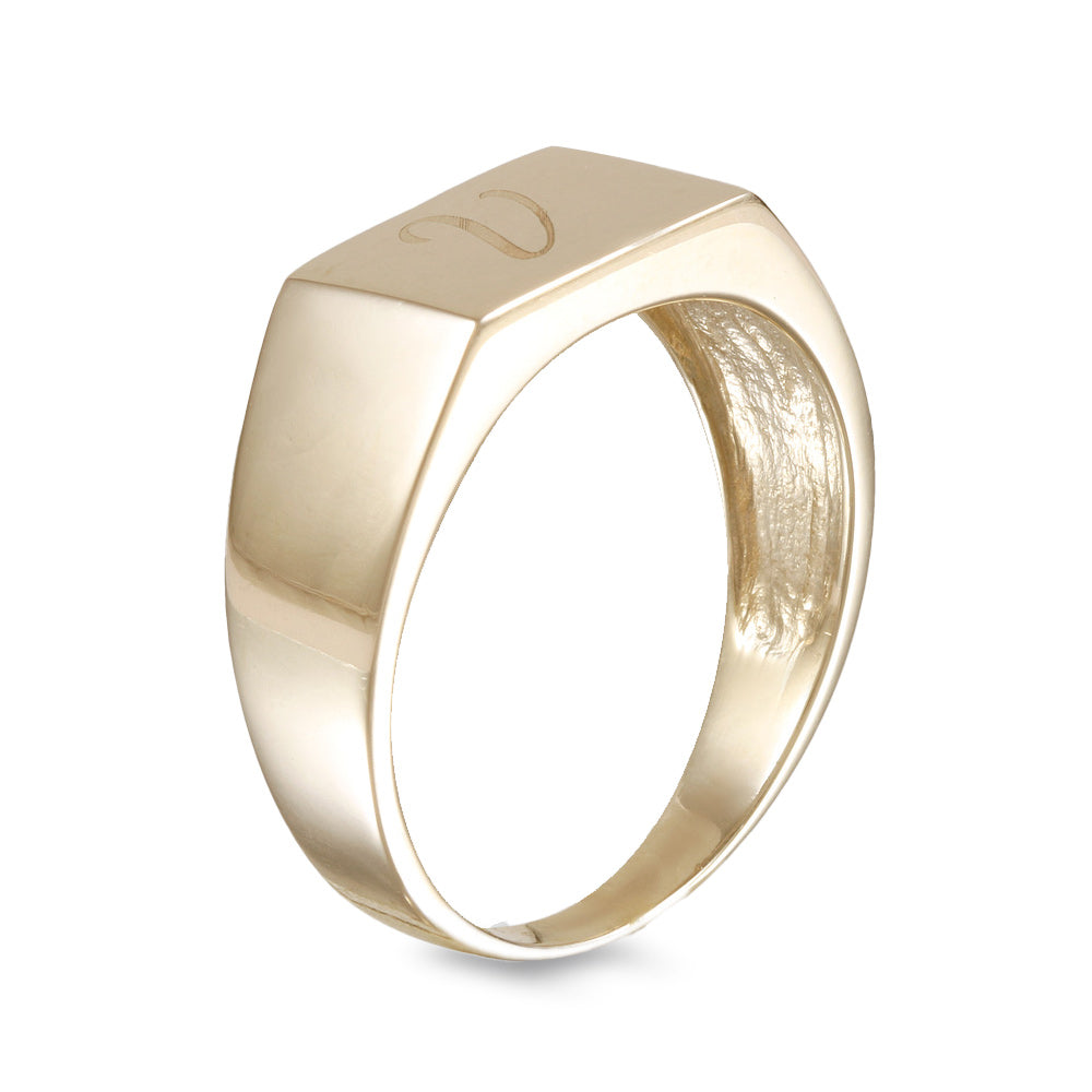 Anillo con grabado personalizado de inicial