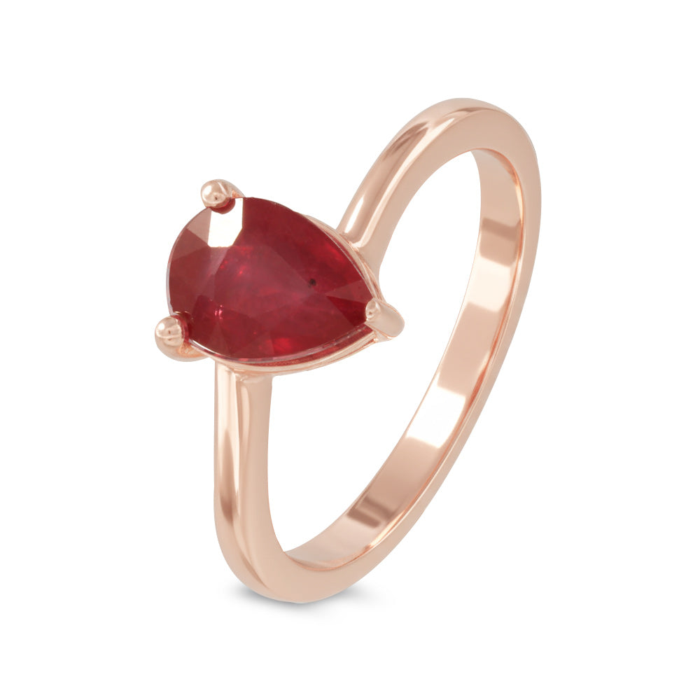 Anillo solitario con rubí