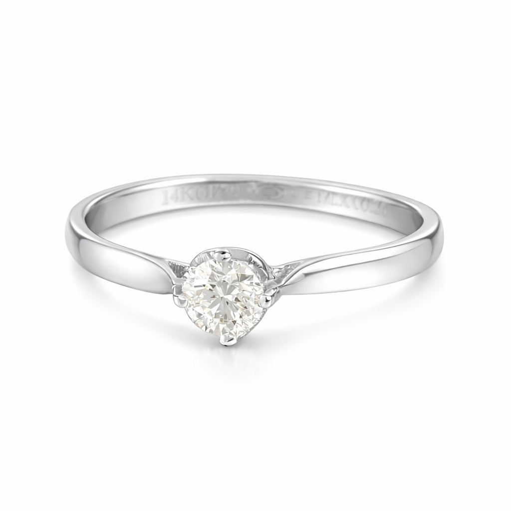 Anillo de compromiso solitario con diamante 0.24 ct