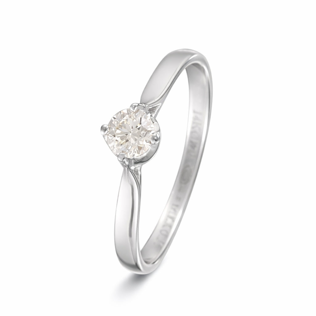 Anillo de compromiso solitario con diamante 0.24 ct