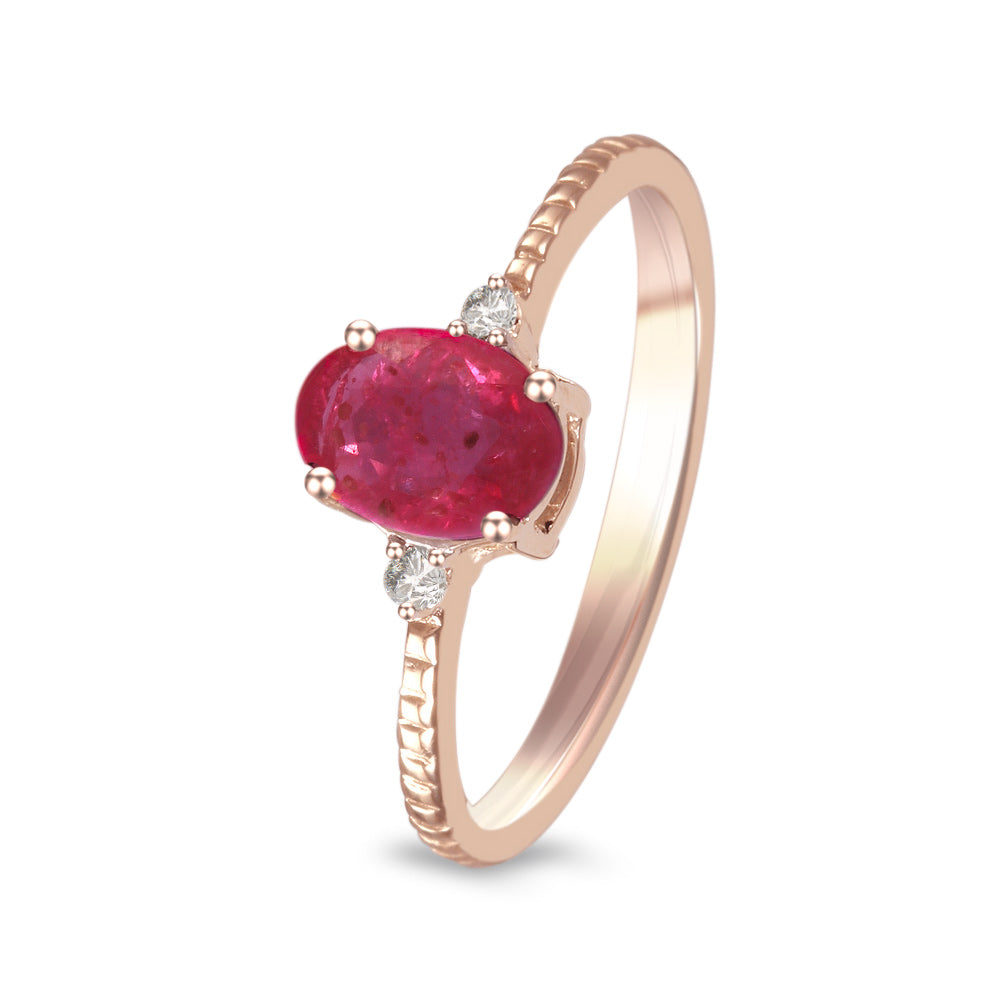 Anillo con rubí y diamantes laterales (Julio)