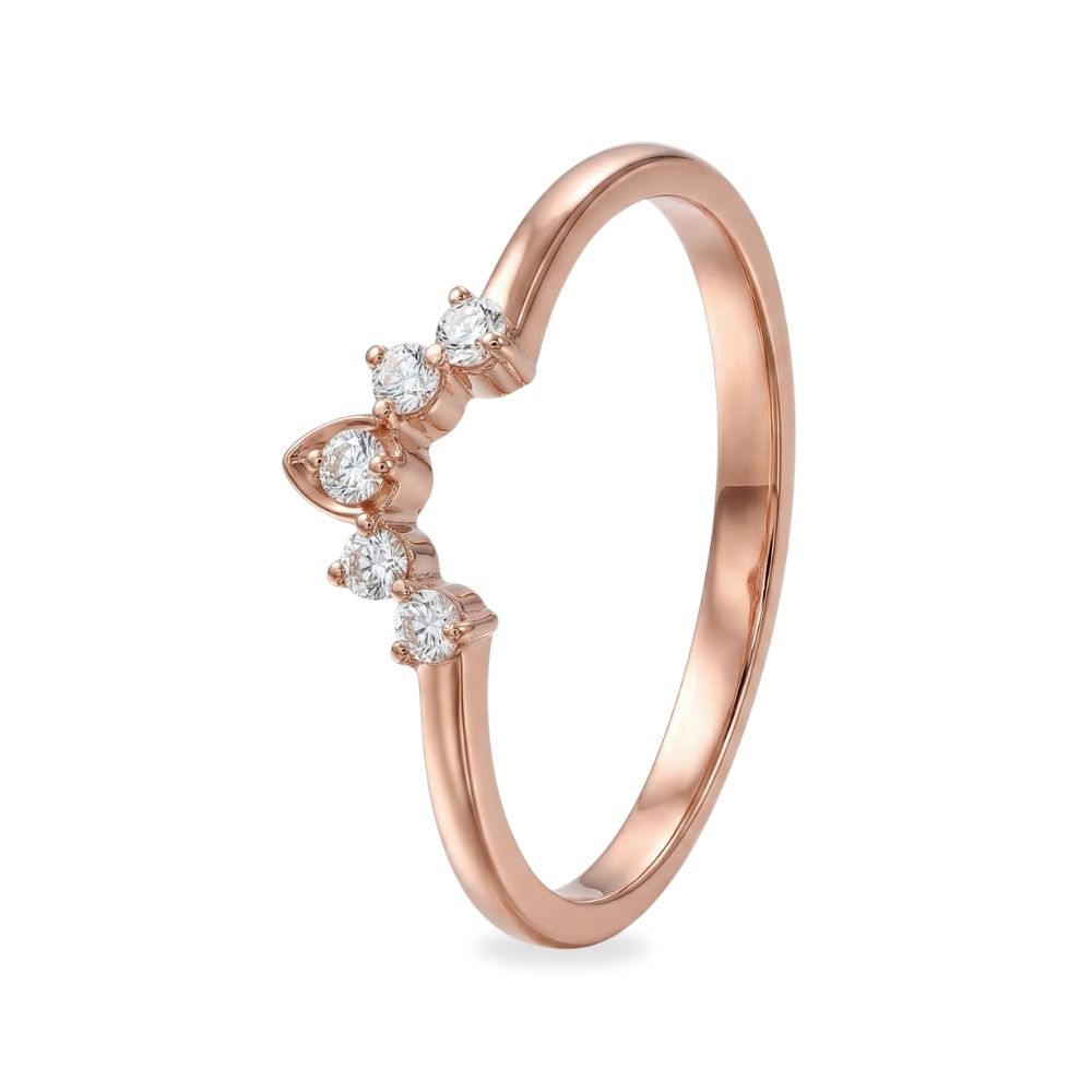 Churumbela estilo ensamble con diamantes oro rosa