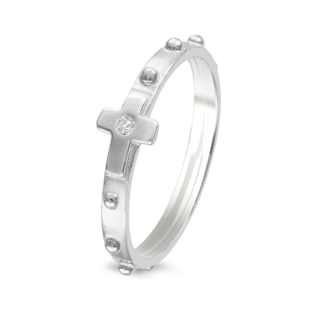 Anillo de mujer estilo decenario de Rosario con diamante