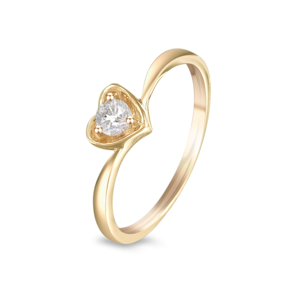 Anillo de compromiso solitario con diamante 0.15 ct