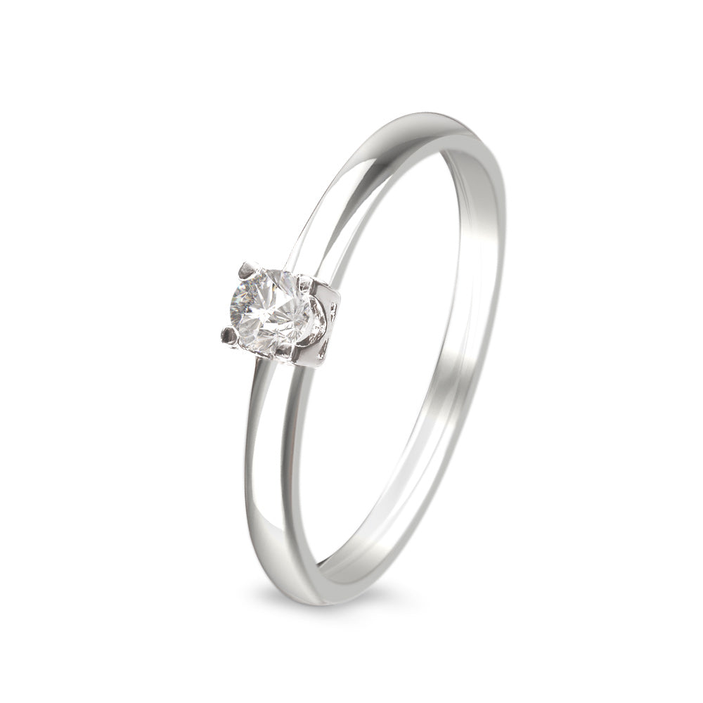 Anillo de compromiso solitario con diamante 0.12 ct