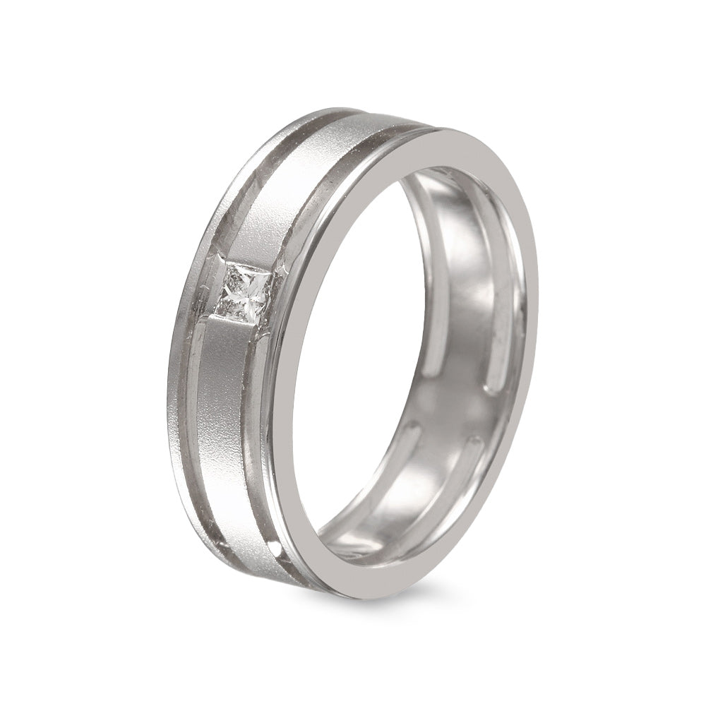 Anillo tipo argolla con diamante 0.13 ct