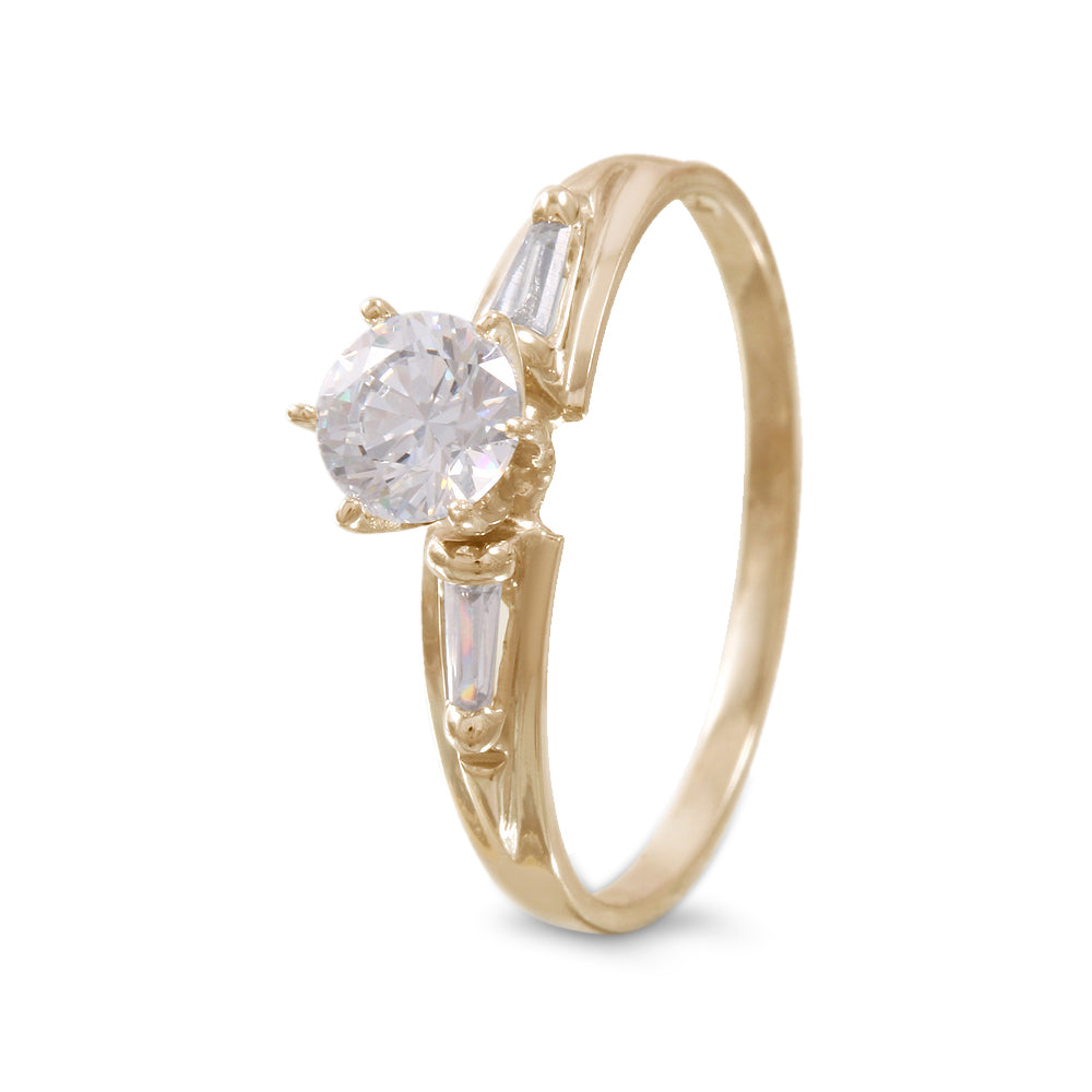 Anillo estilo con laterales con circonia