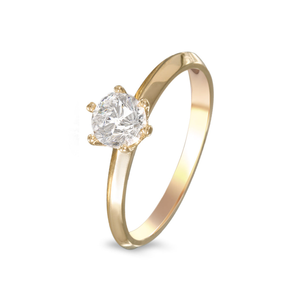 Anillo de promesa estilo clásico con circonia