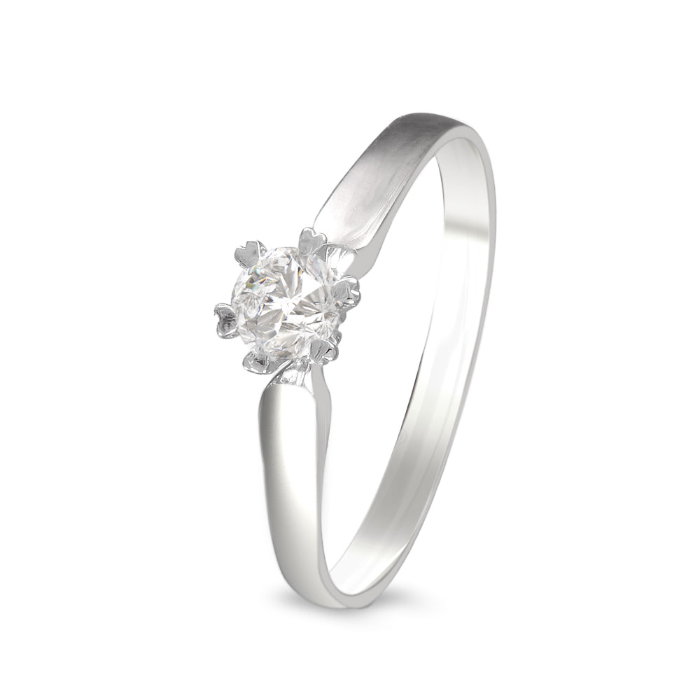 Anillo solitario estilo clásico con Zirconia Swarovski