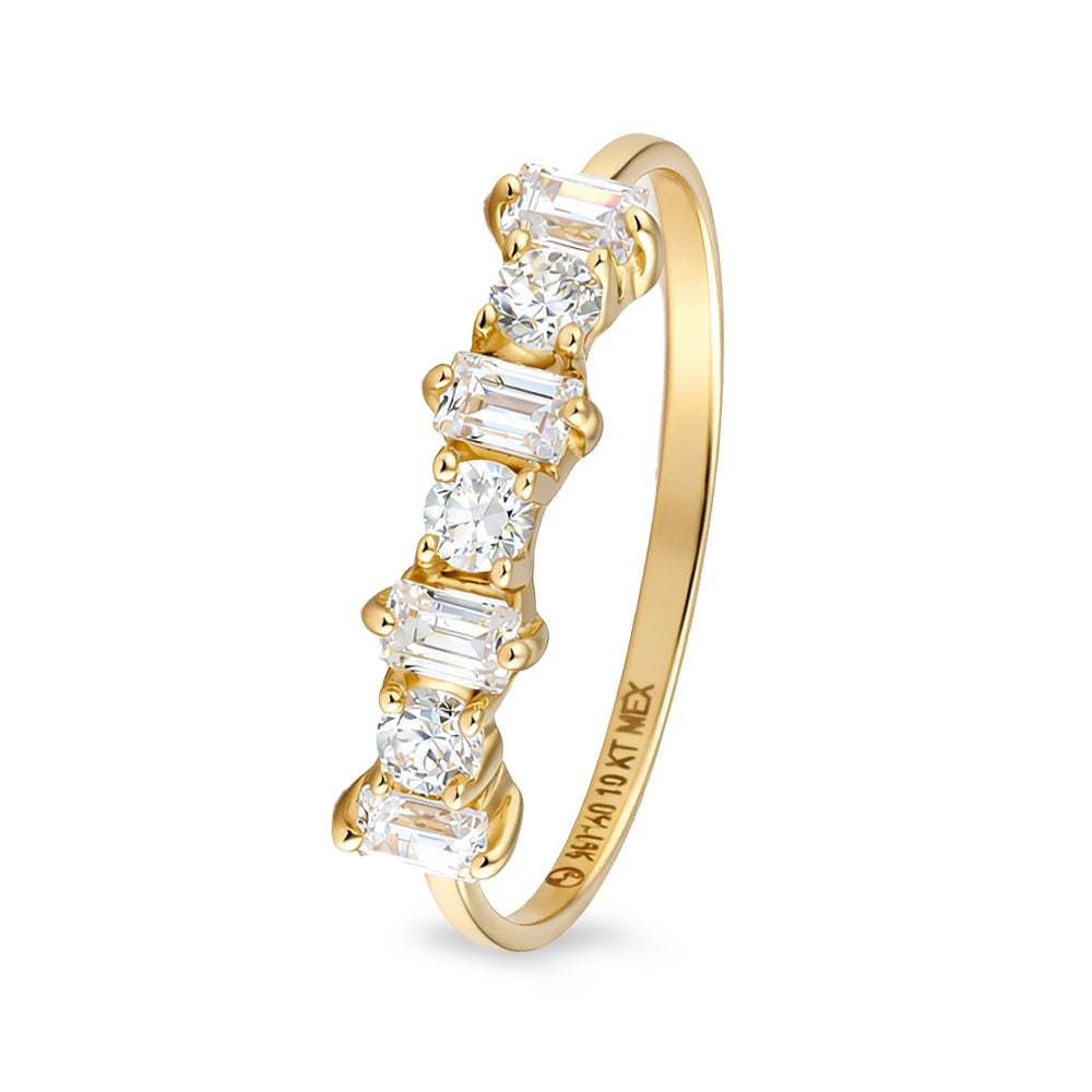 Churumbela estilo contemporáneo con circonia en oro amarillo