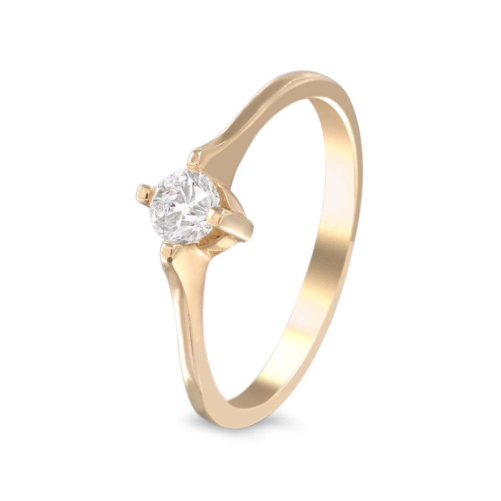 Anillo solitario estilo clásico con zirconia Swarovski