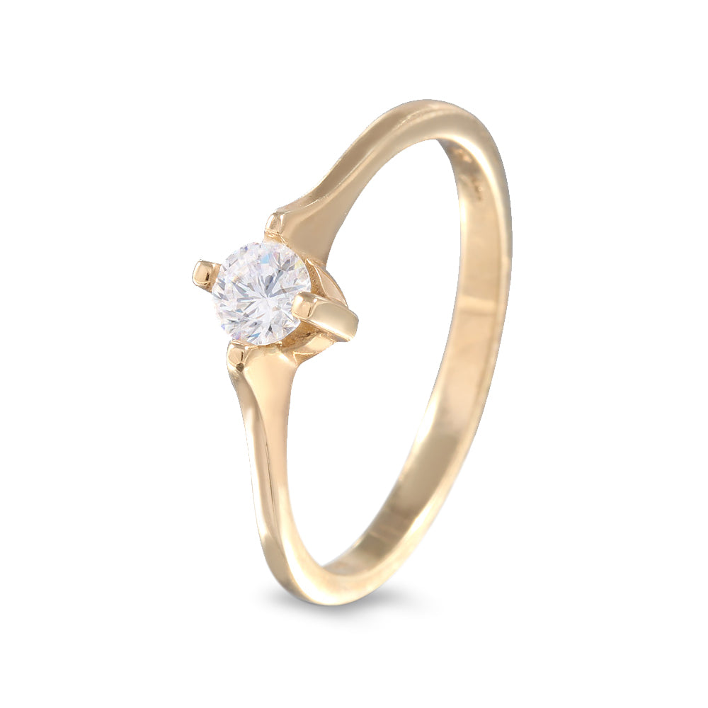 Anillo solitario estilo clásico con zirconia Swarovski