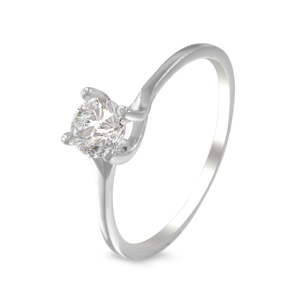 Anillo solitario estilo clásico con Zirconia Swarovski