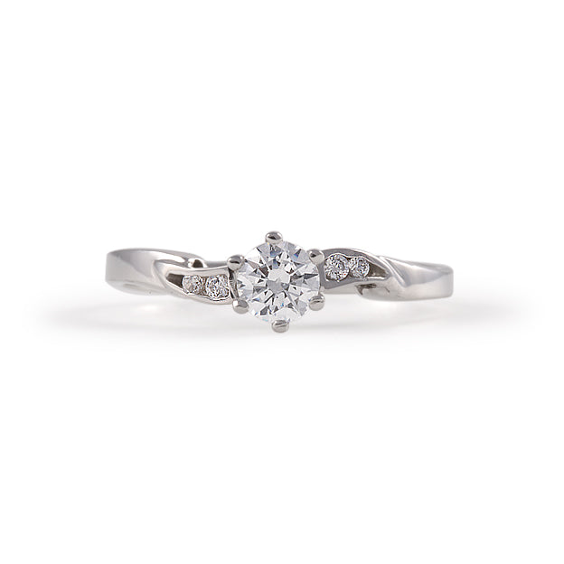Anillo de promesa con zirconia Swarovski estilo con laterales
