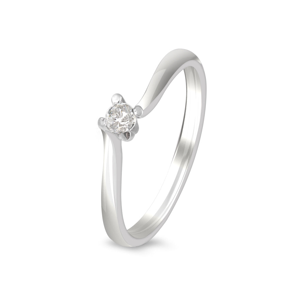 Anillo solitario estilo clásico con Zirconia Swarovski