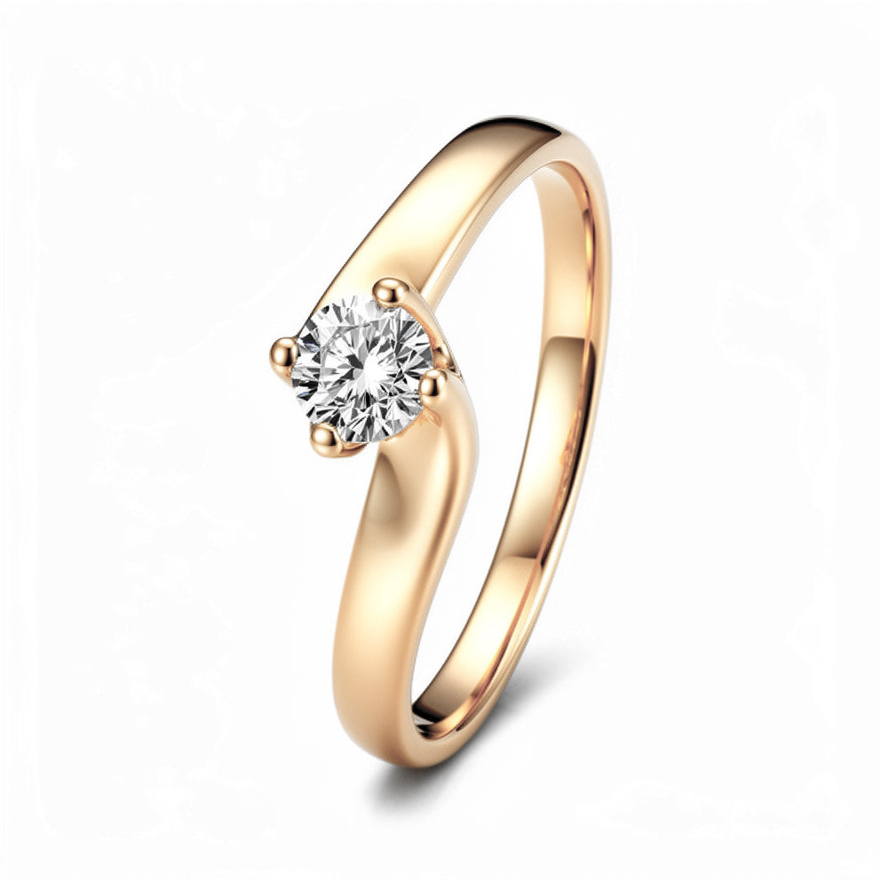 Anillo de promesa con zirconia Swarovski estilo solitario