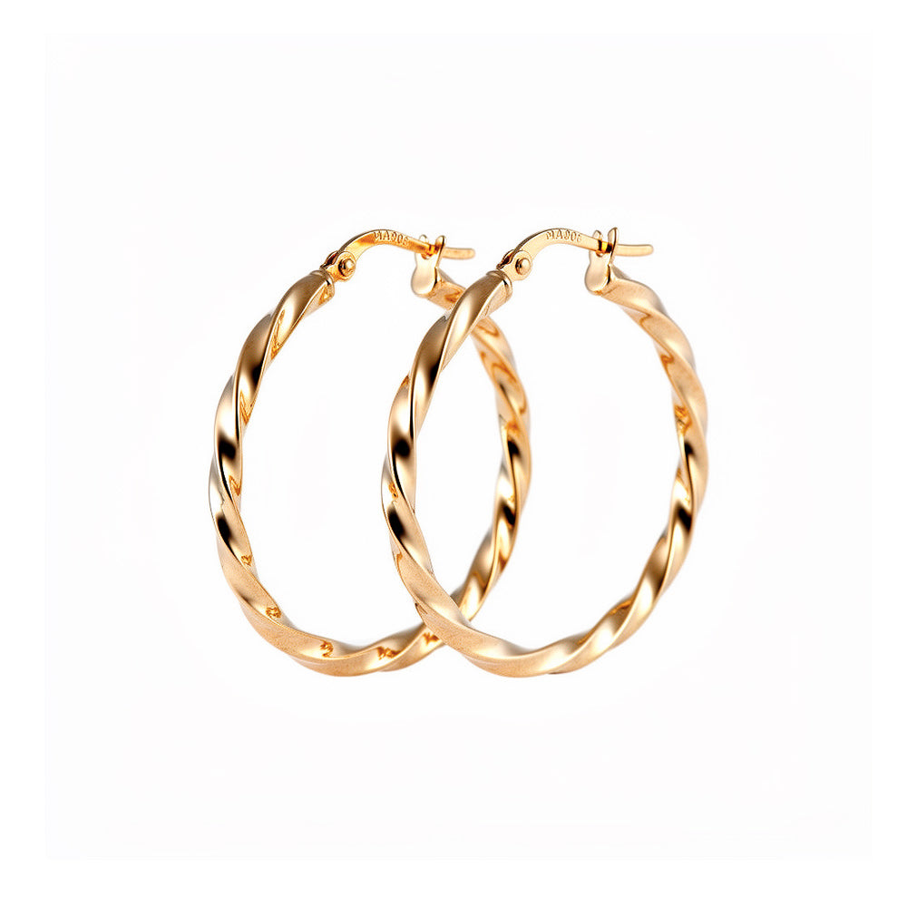 Arracadas redondas de tubo estilo torcido