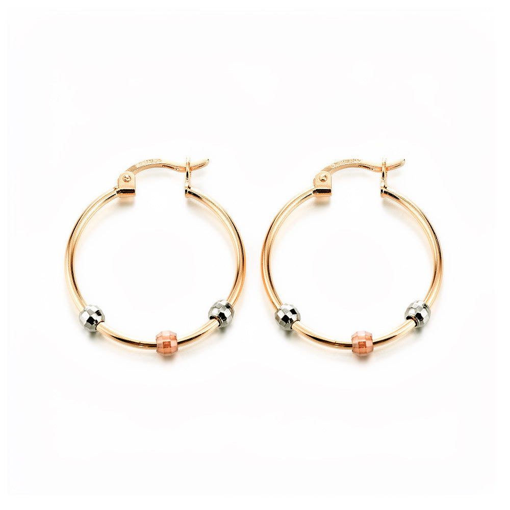 Arracadas redondas con cuentas florentinas