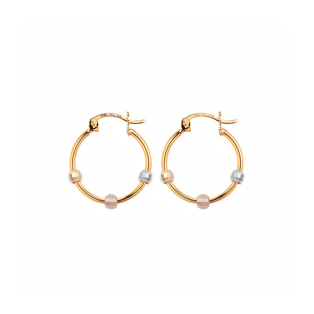 Arracadas redondas con cuentas florentinas