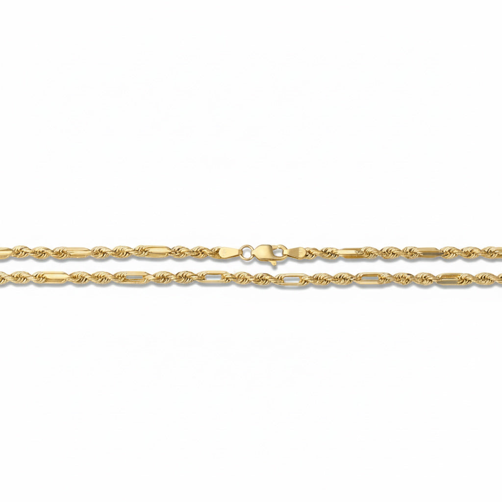 Cadena clásica tejido figaro torsal ancho 3 mm