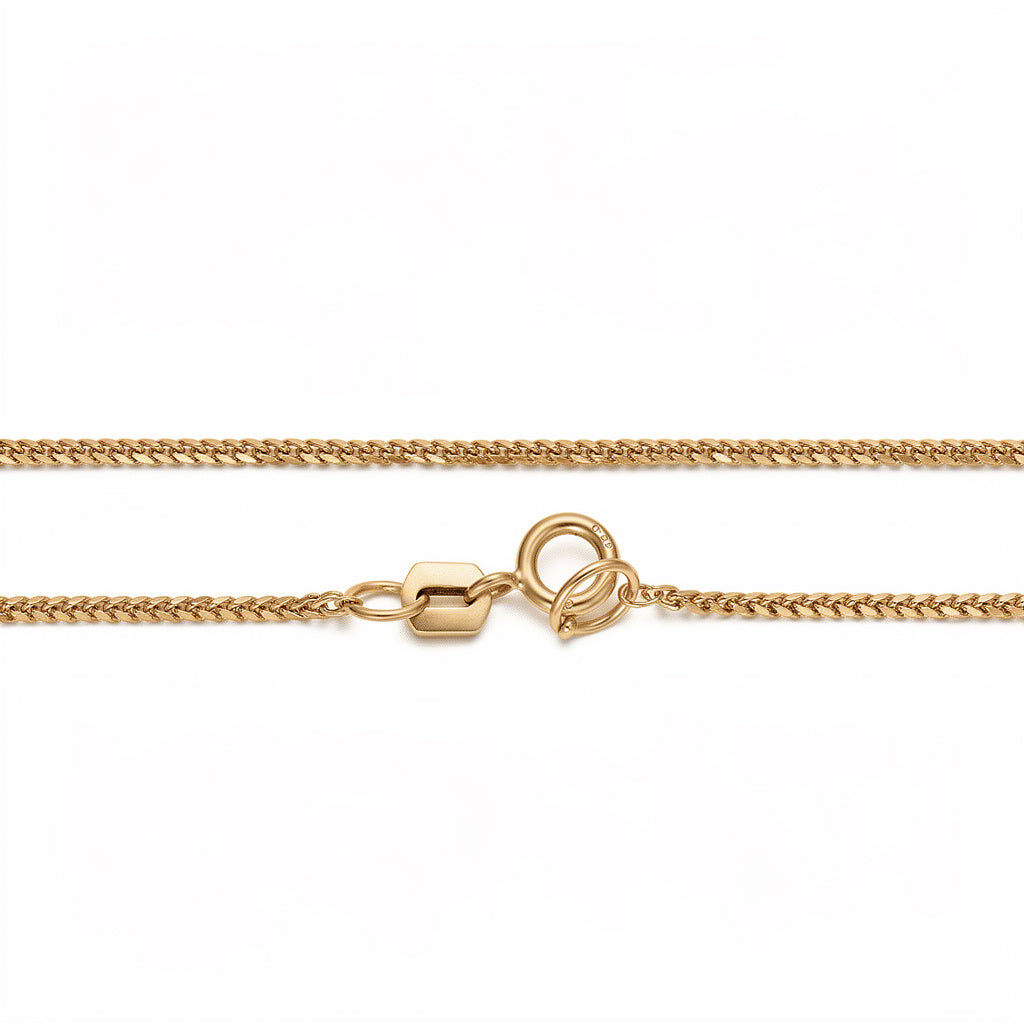 Cadena delgada tejido espiga oro amarillo 10k