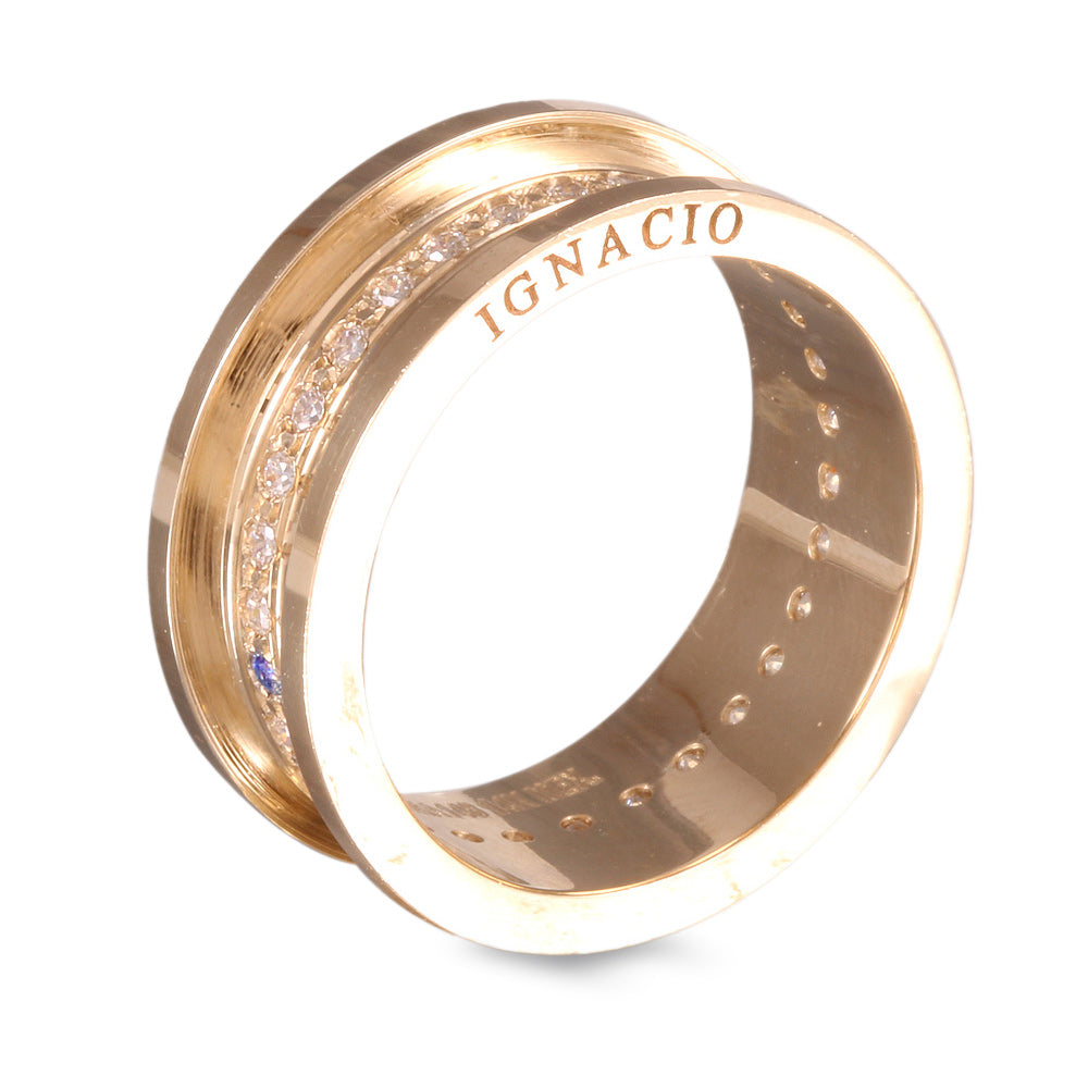 Argolla de Matrimonio con Zafiro y Diamante