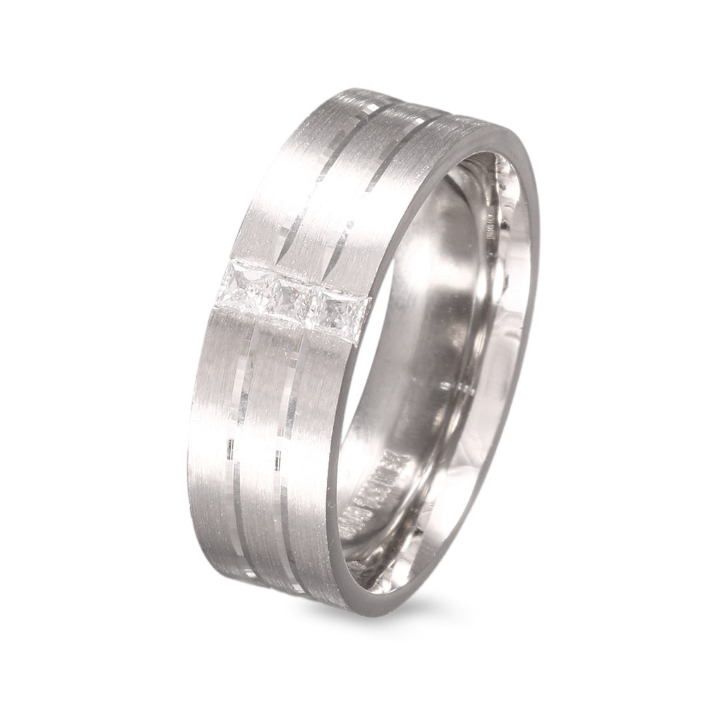 Argolla de matrimonio con diamante triple banda