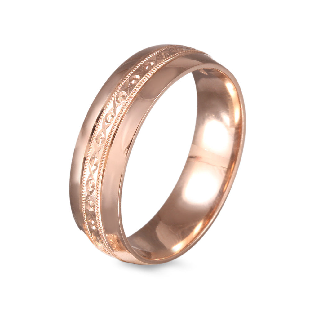 Argolla de matrimonio diseño floral milgrain