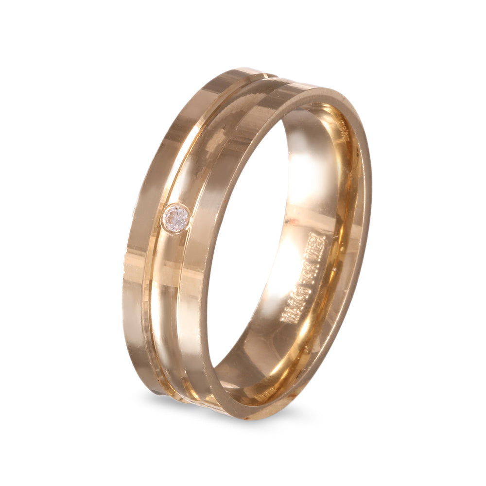 Argolla de matrimonio con diamante solitario