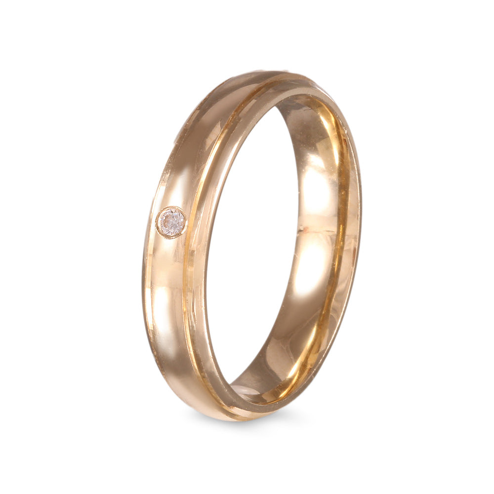 Argolla de matrimonio diseño elegante minimalista con diamante
