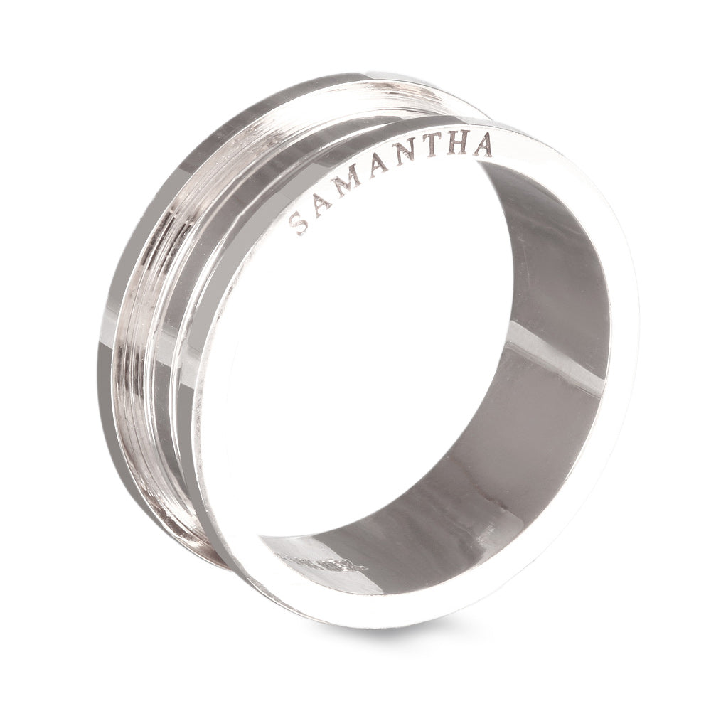 Argolla de matrimonio diseño de lujo doble banda