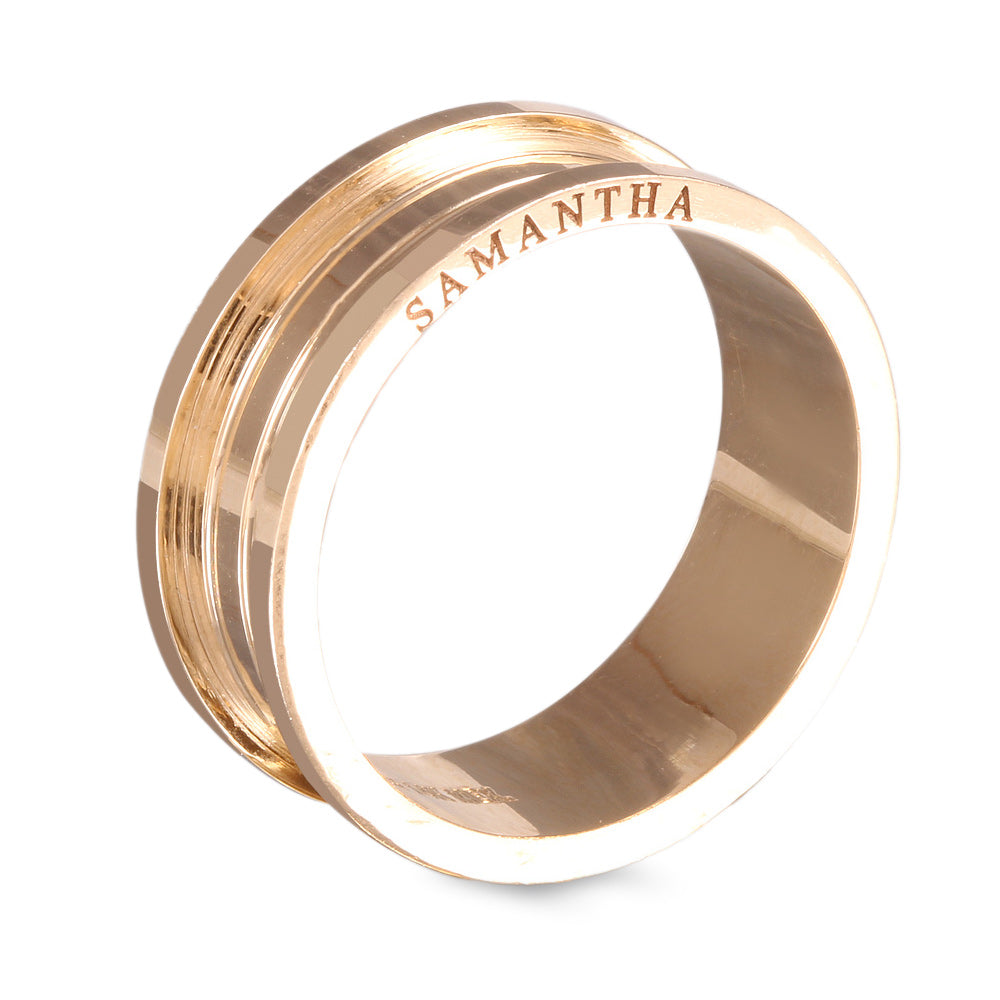 Argolla de matrimonio diseño de lujo doble banda