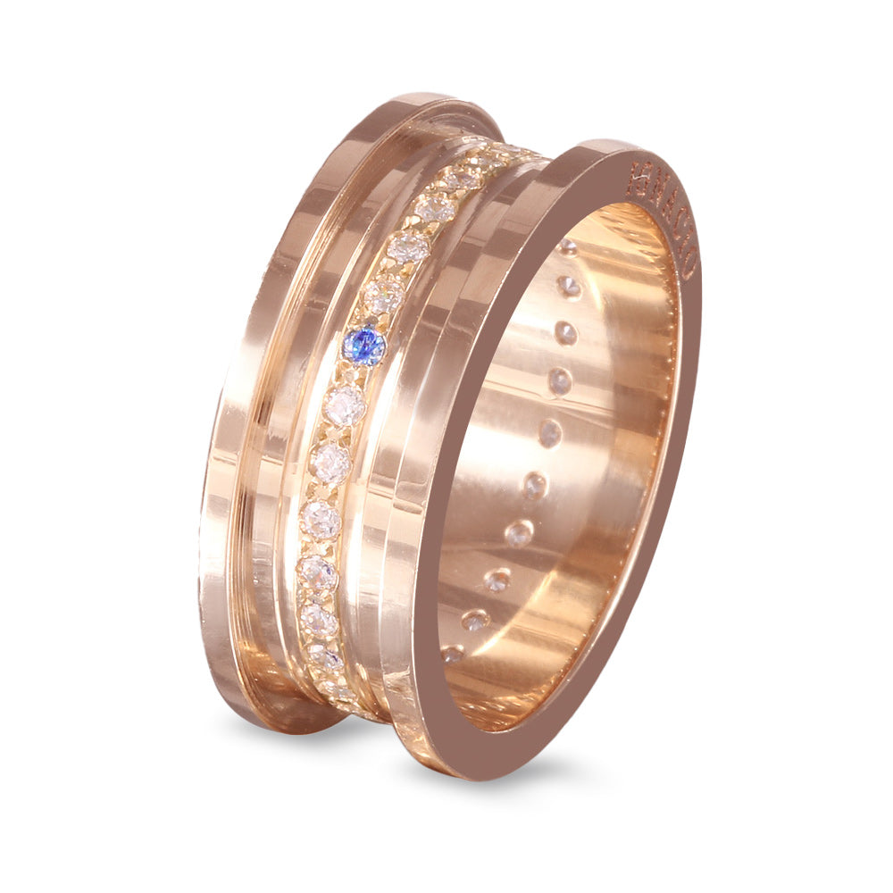 Argolla de Matrimonio con Zafiro y Diamante