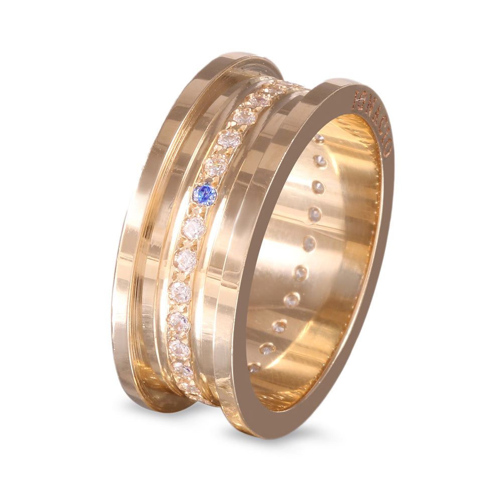 Argolla de Matrimonio con Zafiro y Diamante