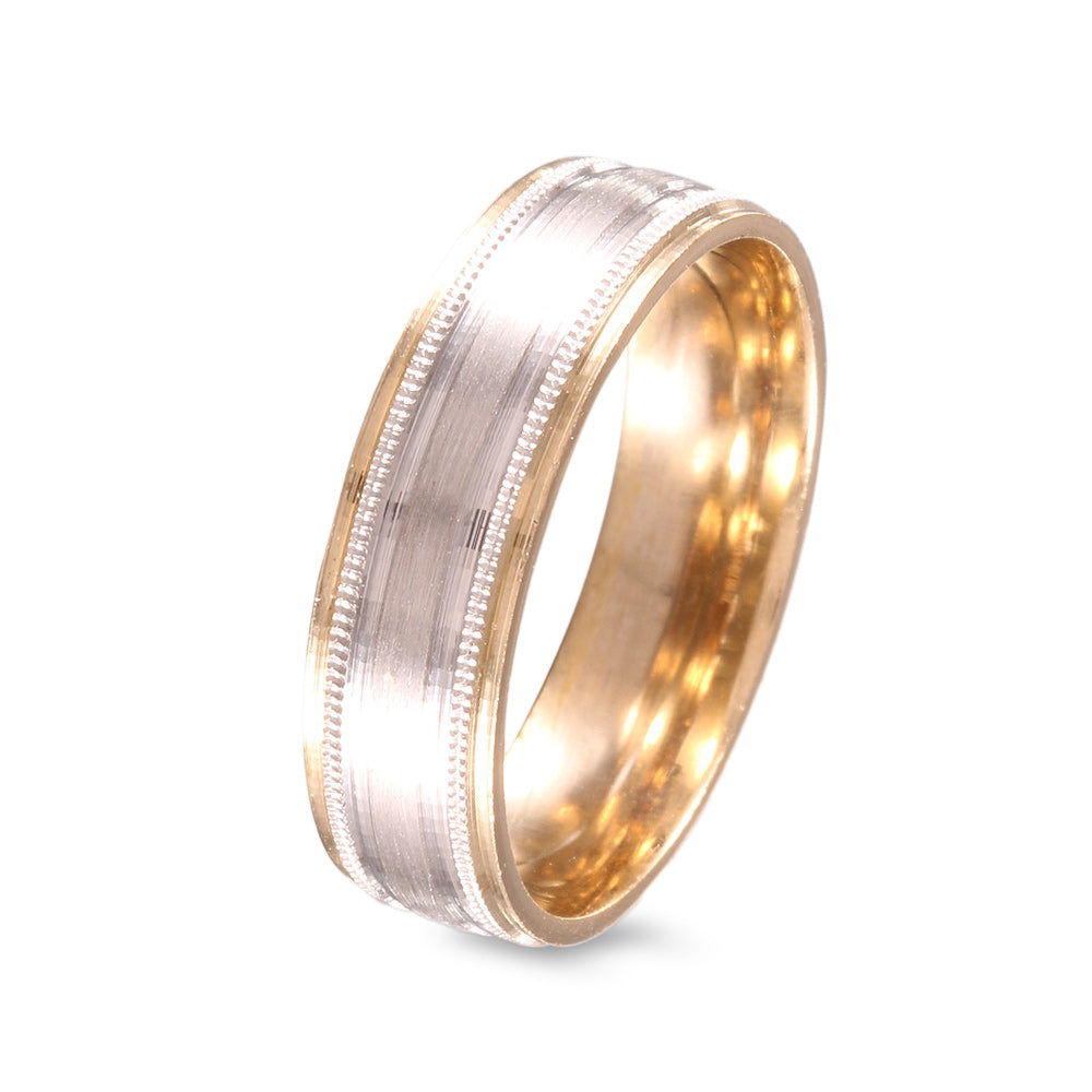 Argolla de Matrimonio diseño de carrucha y mate al centro