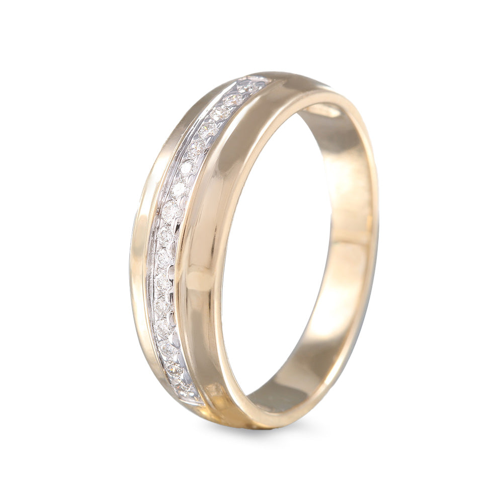 Argolla de matrimonio diseño continuo con diamantes