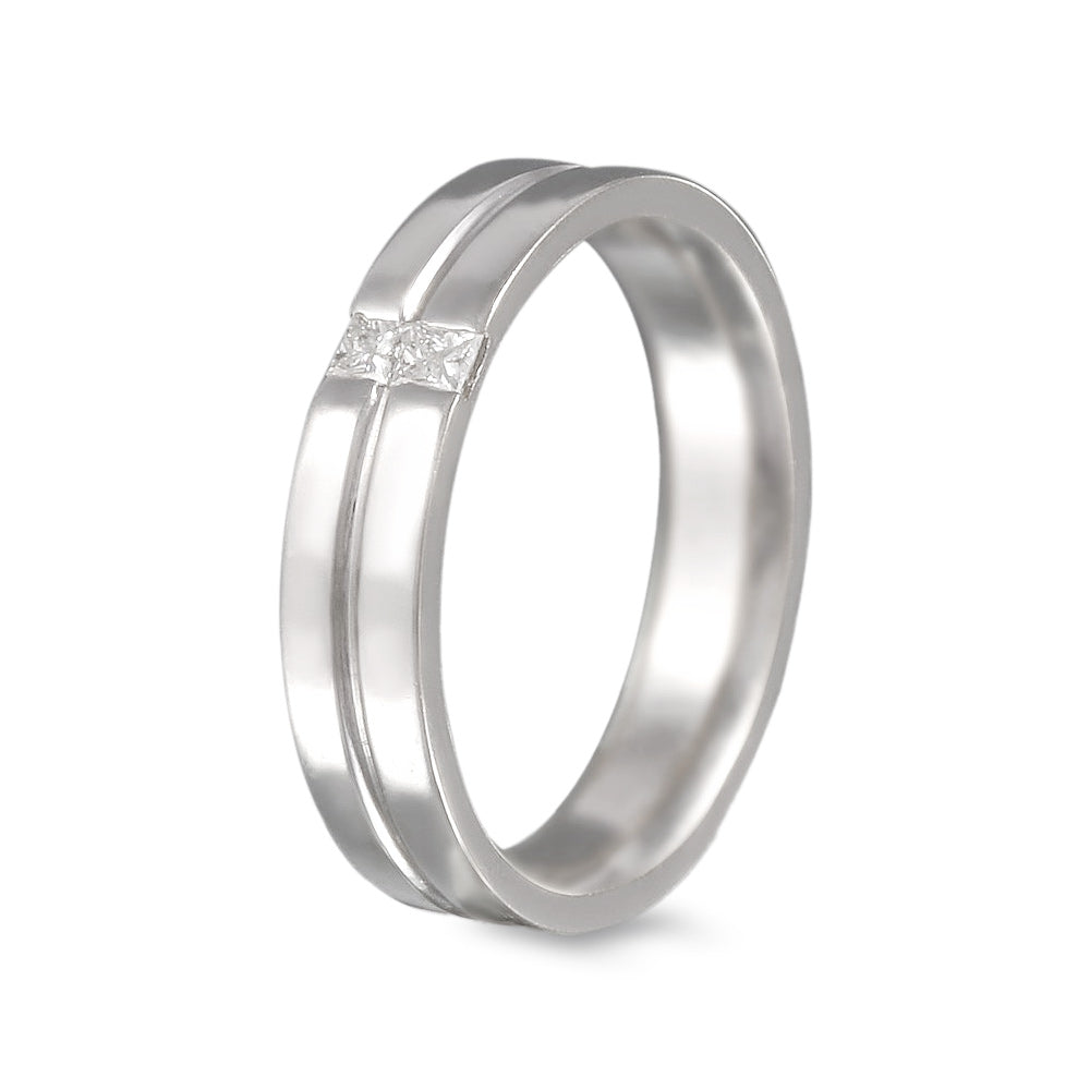 Argolla de matrimonio con diamante corte princesa