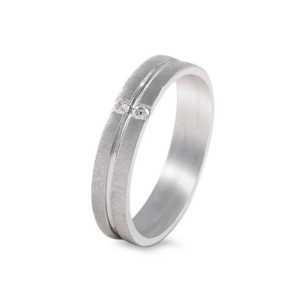 Argolla de matrimonio diseño doble banda con diamantes