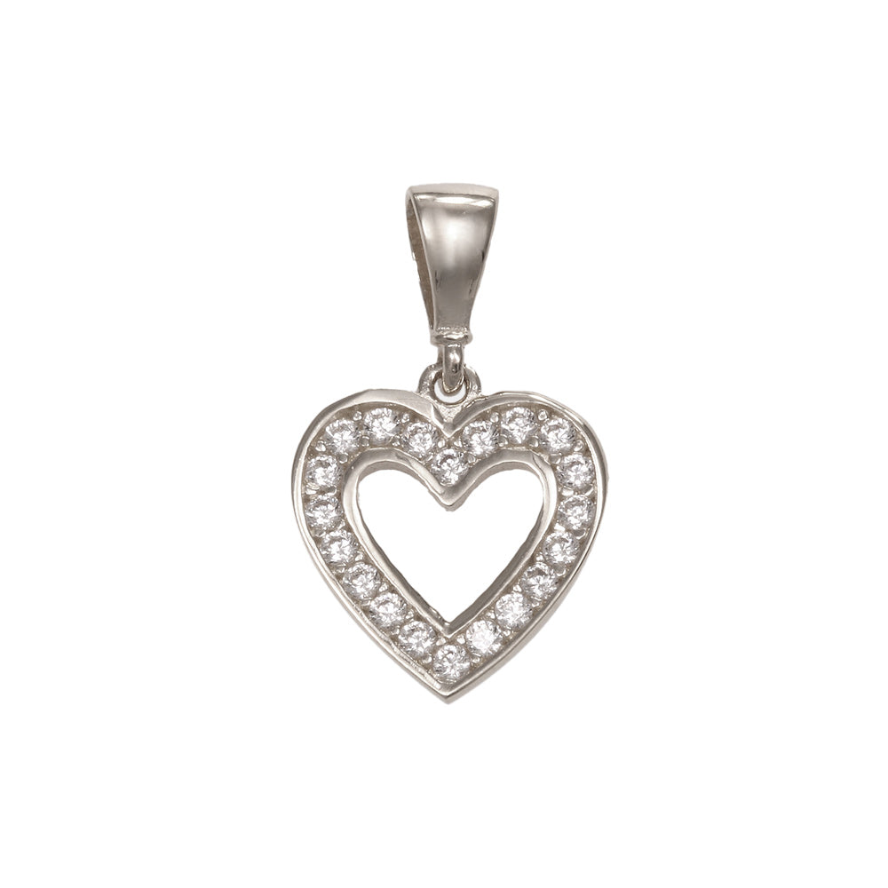 Dije diseño corazón con circonia